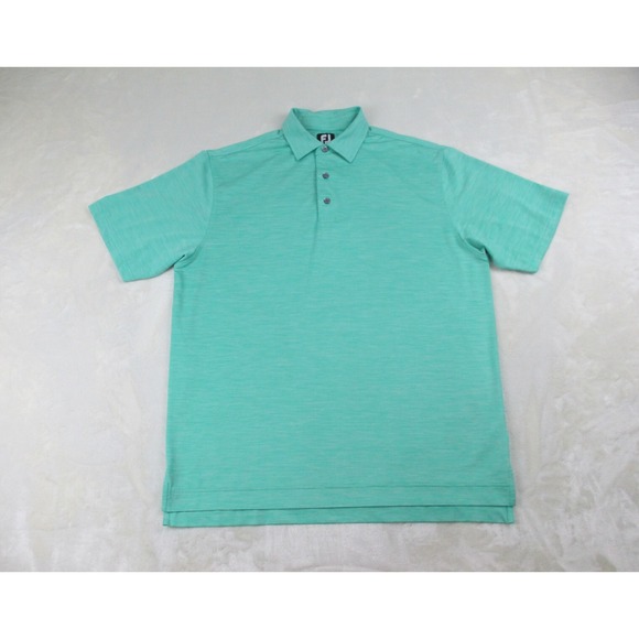 FootJoy Polo Shirt Mens Large‎ Green Performance Lightweight Golf Golfer Casual* - Picture 1 of 12
